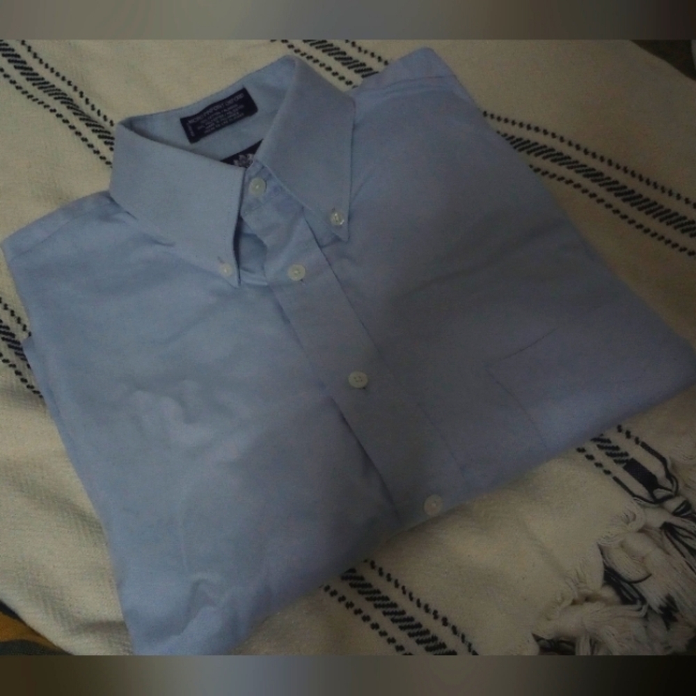 Stafford Blue Oxford Button Down 15.5 34/35